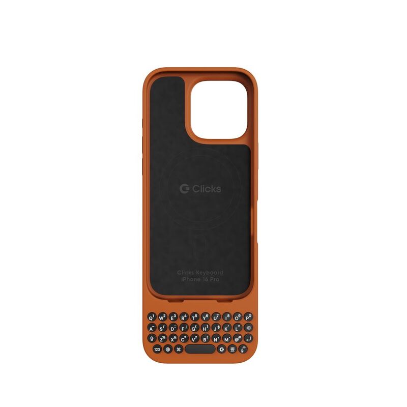 Clicks iPhone 16 Pro Qwerty Keyboard Case - Spice Clicks iPhone 16 Pro Qwerty Keyboard Case - Spice