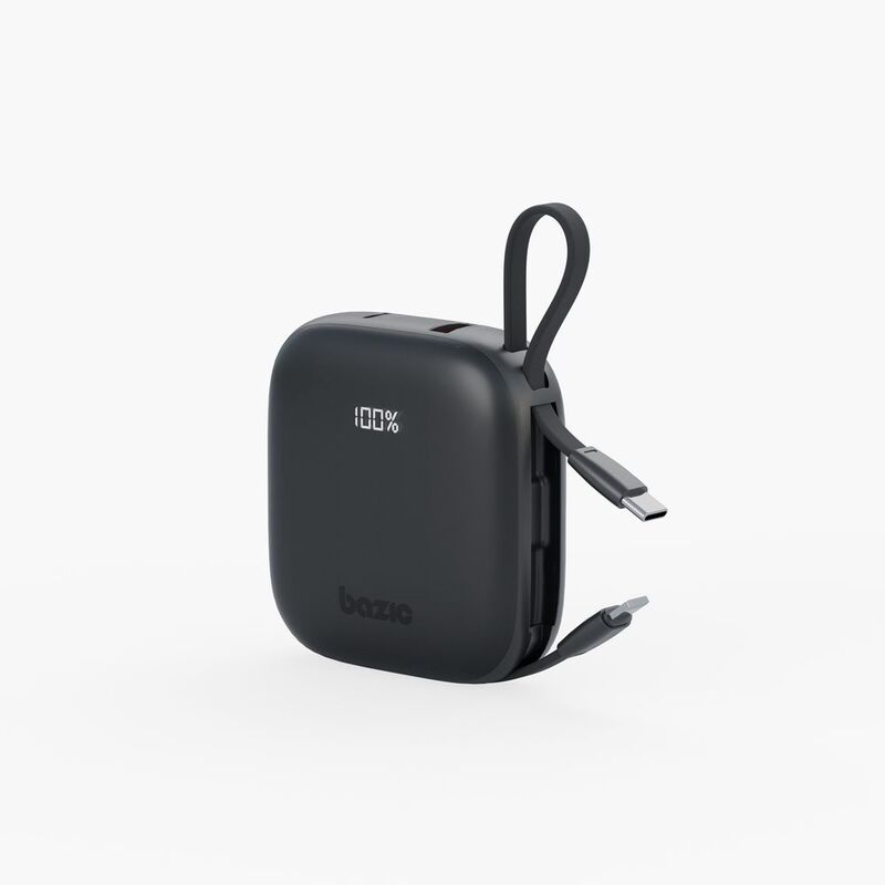 Bazic Gopower Fusion 3-in-1 10000mAh Powerbank With Built In USB C And Lightning Cable - Truffle
