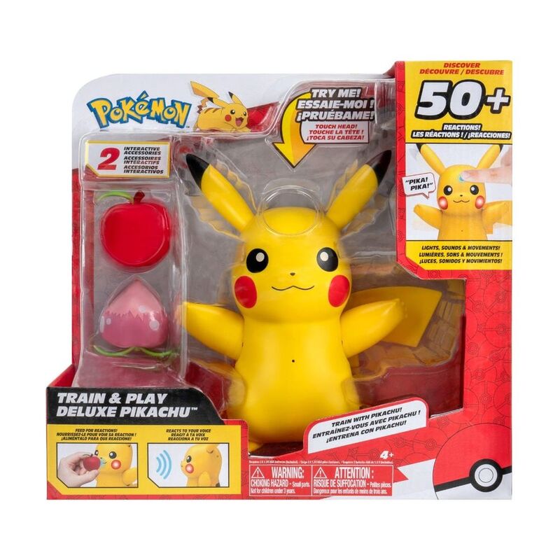 Jazwares Pokemon Train And Play Deluxe Pikachu 4.5-Inch Figure