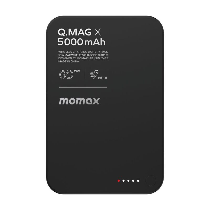 Momax Q.Mag X 5000mAh Gen2 15W Ultra Slim Magsafe Wireless Power Bank - Black Momax Q.Mag X 5000mAh Gen2 15W Ultra Slim Magsafe Wireless Power Bank - Black