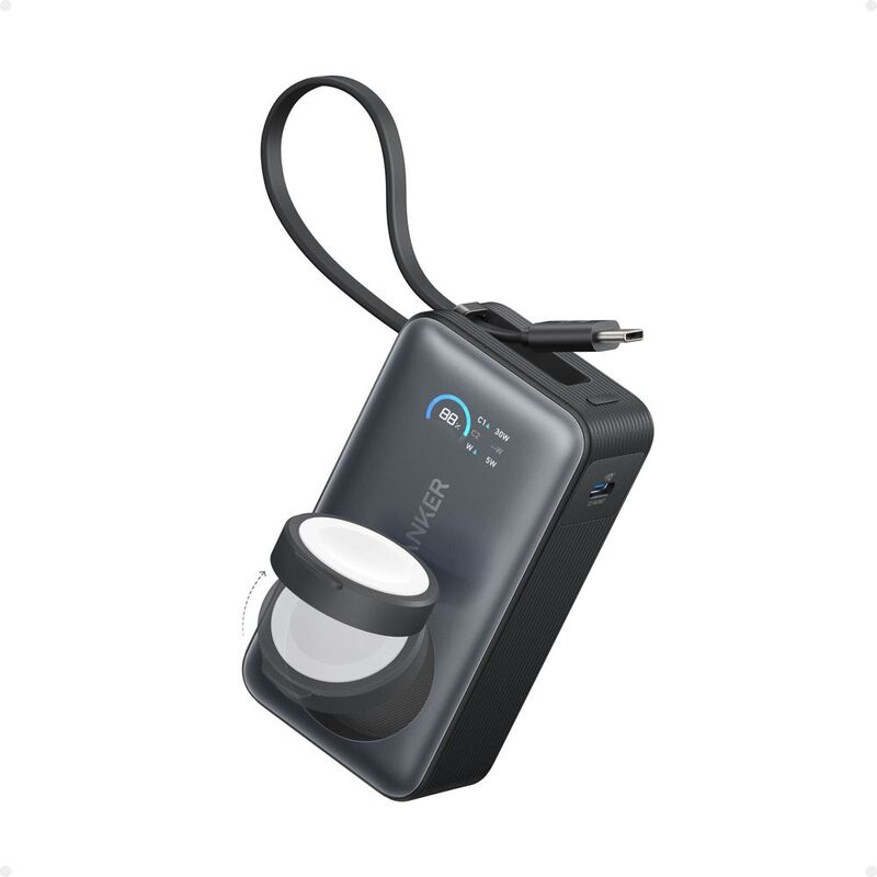 Anker Maggo Power Bank 10000mAh/ 35 W/ With Built In C Cable And Apple Watch Charger - Black Anker Maggo Power Bank 10000mAh/ 35 W/ With Built In C Cable And Apple Watch Charger - Black