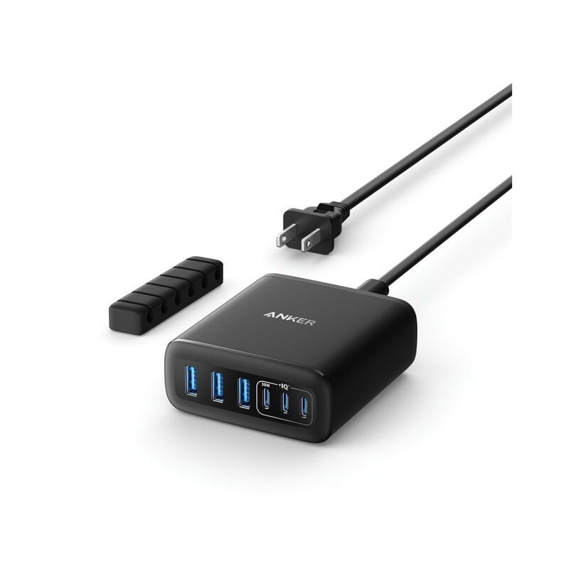 Anker Multi Device Fast Charger(112W/ 3 USB A Port + 3 USB C Port/ Gan) - Black