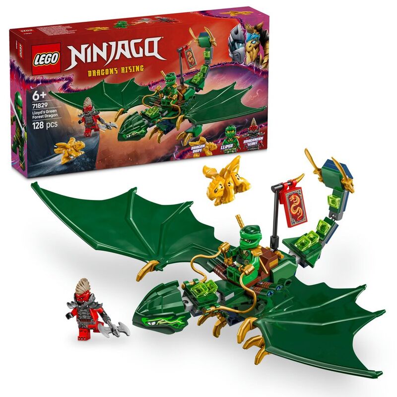 LEGO Ninjago Dragons Rising Lloyd's Green Forest Dragon 71829 (128 Pieces)