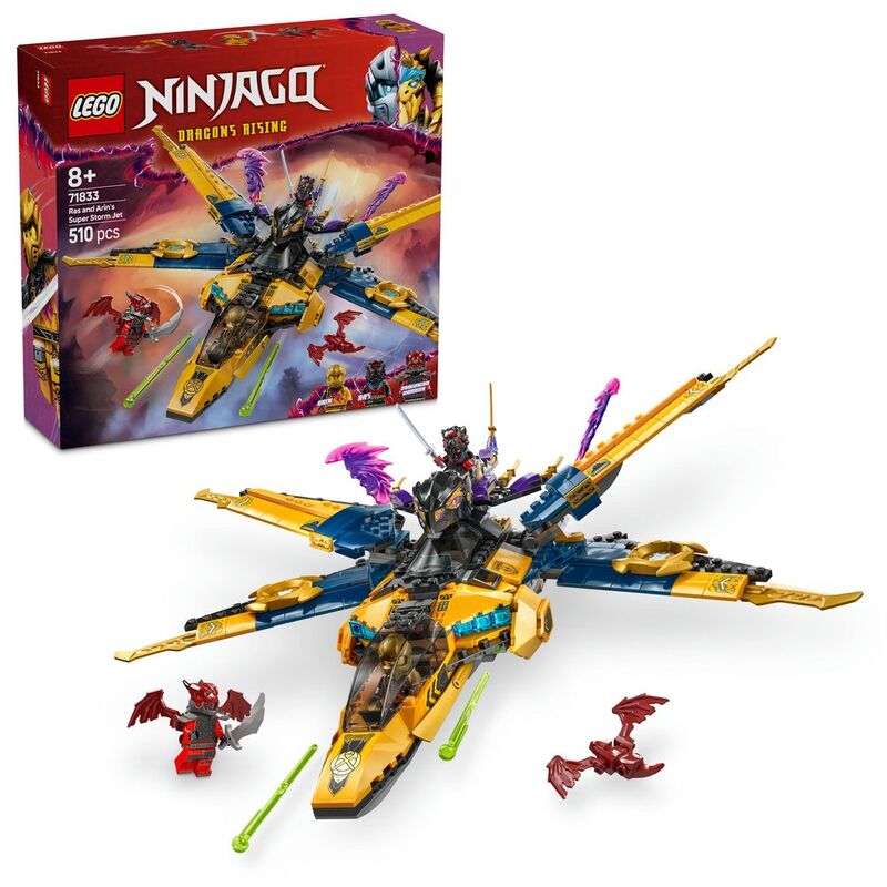LEGO Ninjago Dragons Rising Ras And Arin's Super Storm Jet 71833 (510 Pieces) LEGO Ninjago Dragons Rising Ras And Arin's Super Storm Jet 71833 (510 Pieces)