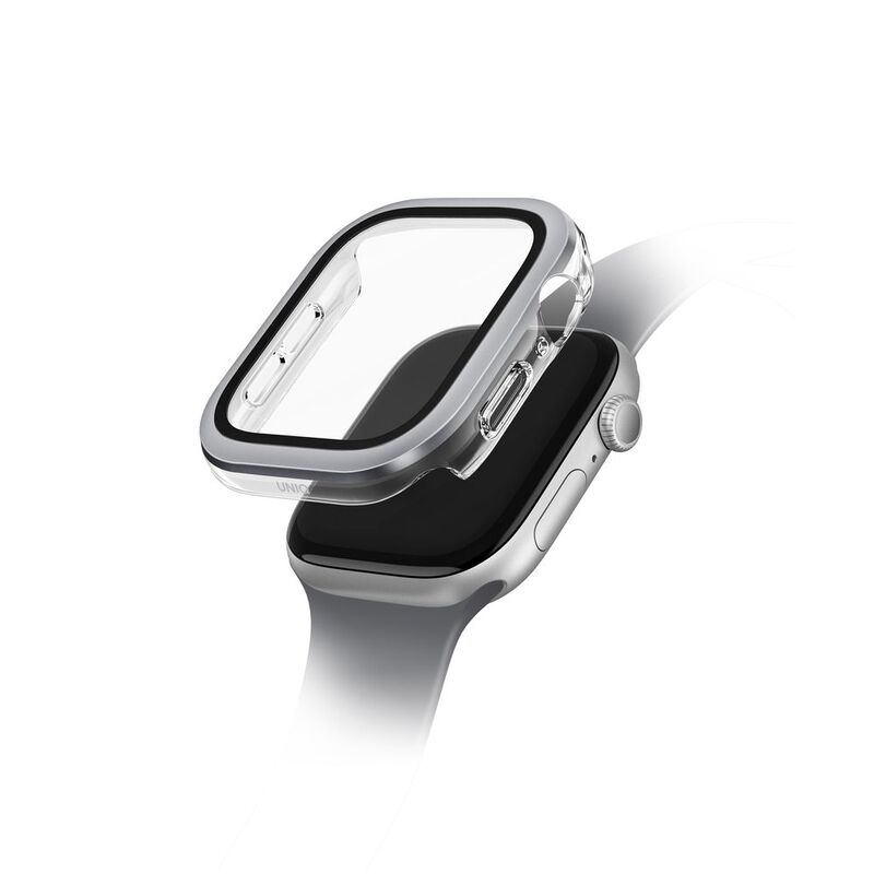 Uniq Voute Watch Case With Tempered Glass Screen 42mm - Silver Uniq Voute Watch Case With Tempered Glass Screen 42mm - Silver