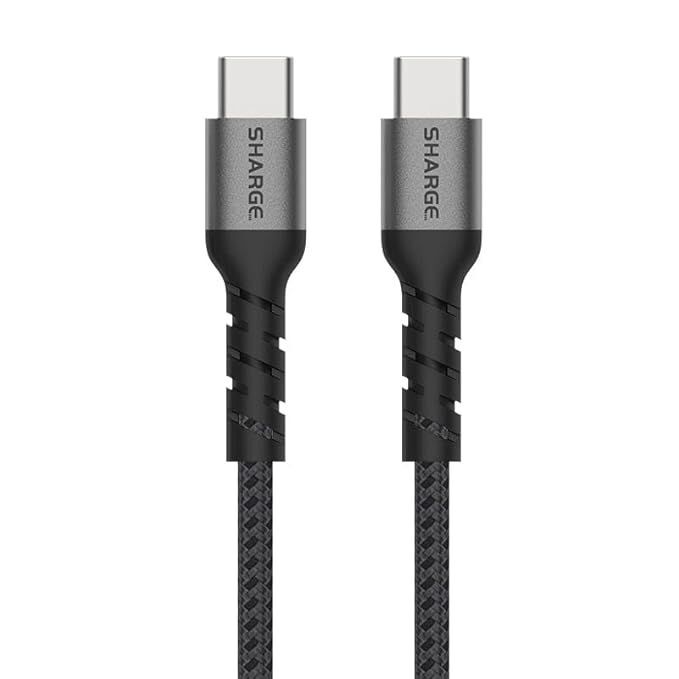 Sharge Sl105- 240W USB C To C Braided Cable With 480Mbps Transfer Speed Sharge Sl105- 240W USB C To C Braided Cable With 480Mbps Transfer Speed