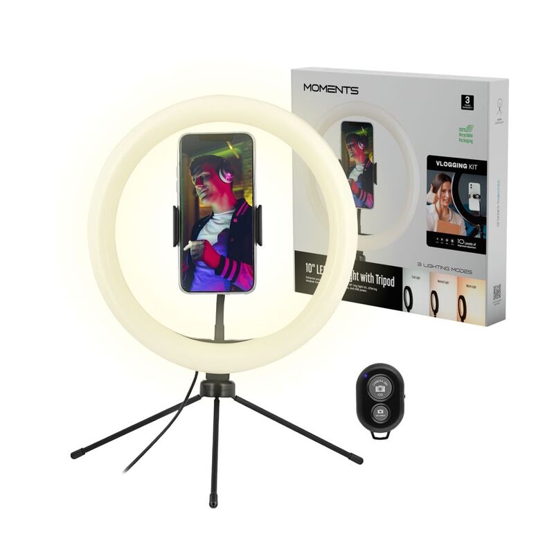 Hyphen 10-Inch Led Ring Light With Mini Tripod And Phone Holder