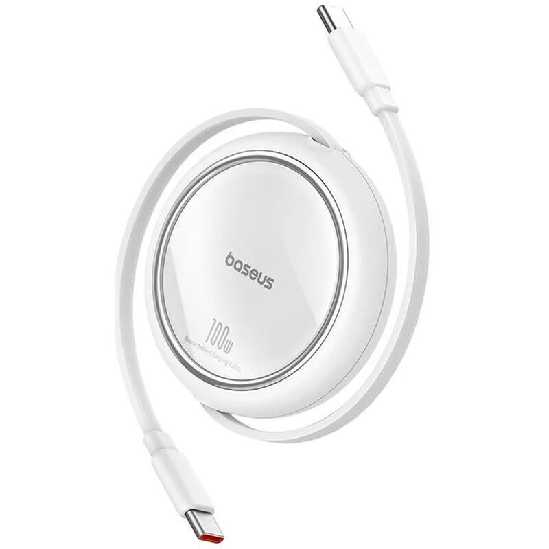 Baseus Charging Cable Type-C To Type-C Retractable 100W 1M - White