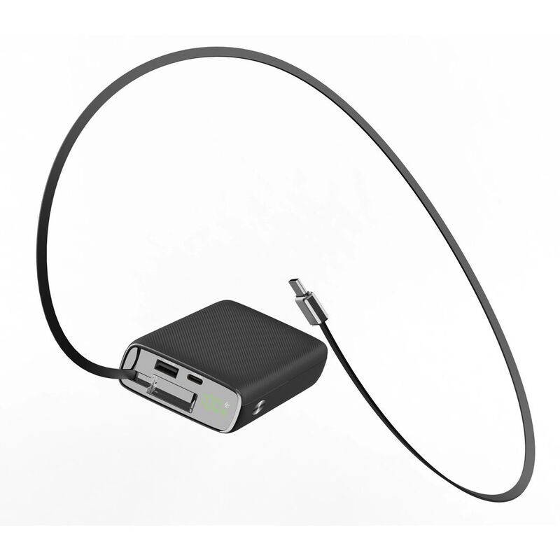 Powerology 20000mAh Retractable Cable Power Bank - Black Powerology 20000mAh Retractable Cable Power Bank - Black