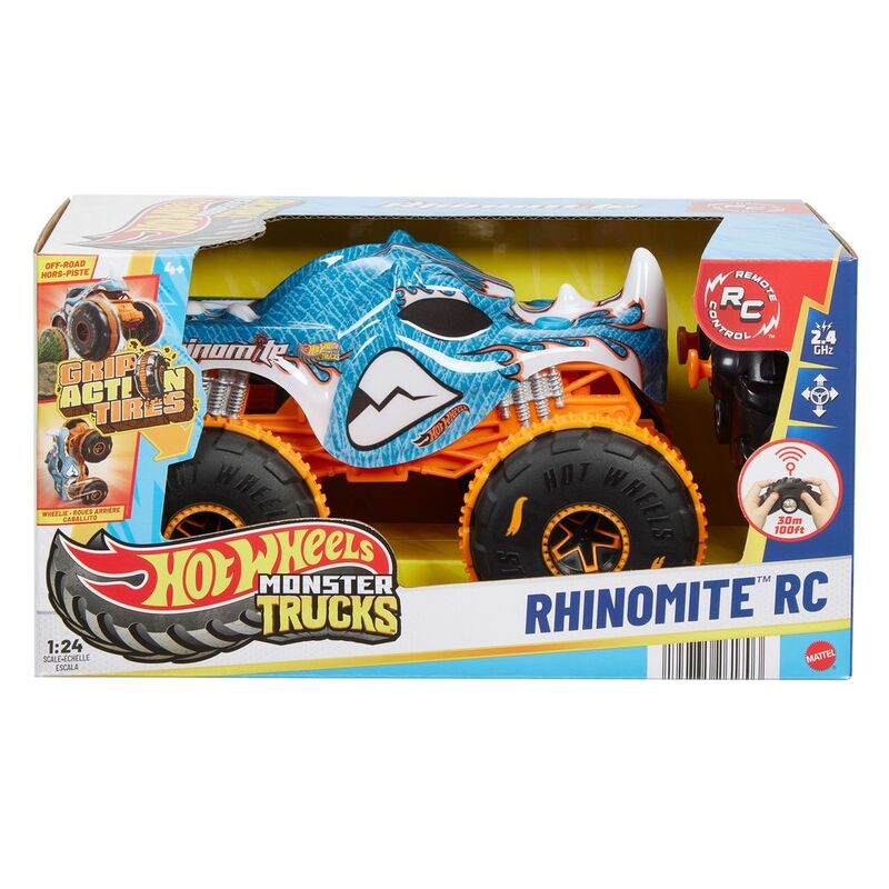 How Wheels Monster Trucks Rhinomite 1.24 Scale Remote Control Car How Wheels Monster Trucks Rhinomite 1.24 Scale Remote Control Car