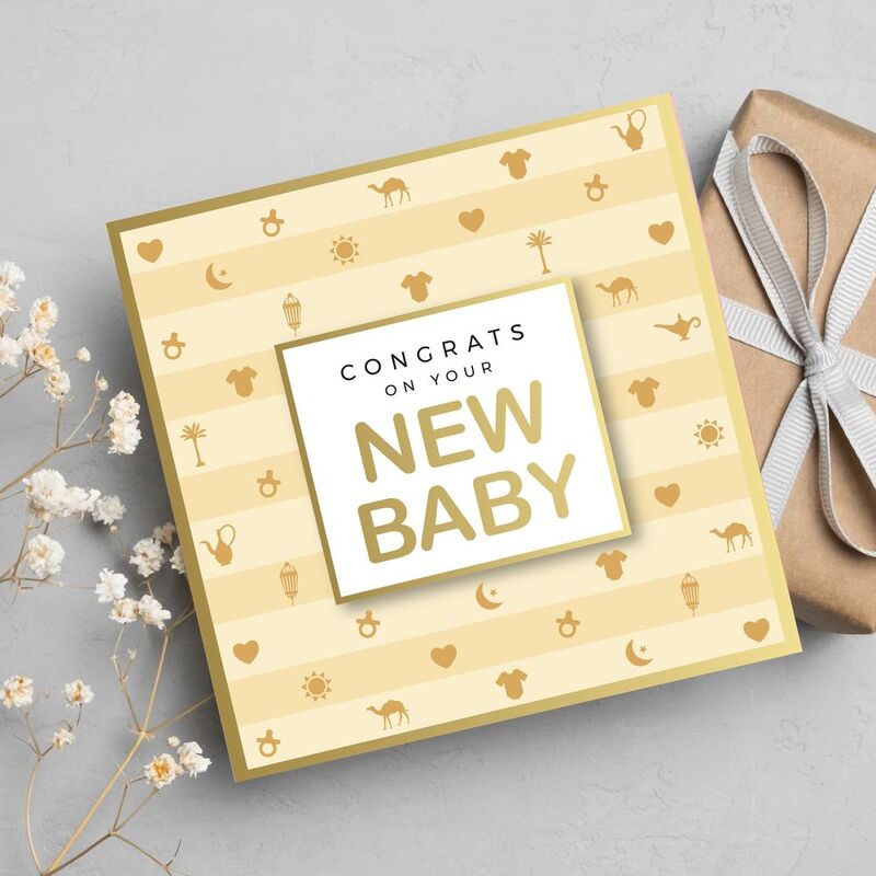 Share The Love Congrats On Your New Baby - New Born Greeting Card (15 x 15 cm)