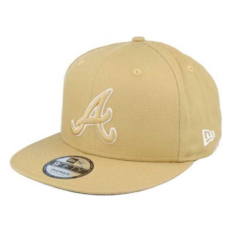 New Era Side Patch Script 9Fifty MLB Atlanta Braves Beige Cap New Era Side Patch Script 9Fifty MLB Atlanta Braves Beige Cap