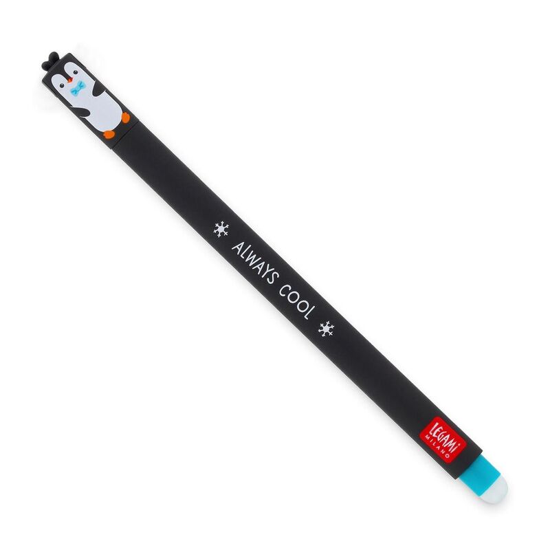 Legami Erasable Gel Pen - Erasable Pen - Penguin Legami Erasable Gel Pen - Erasable Pen - Penguin