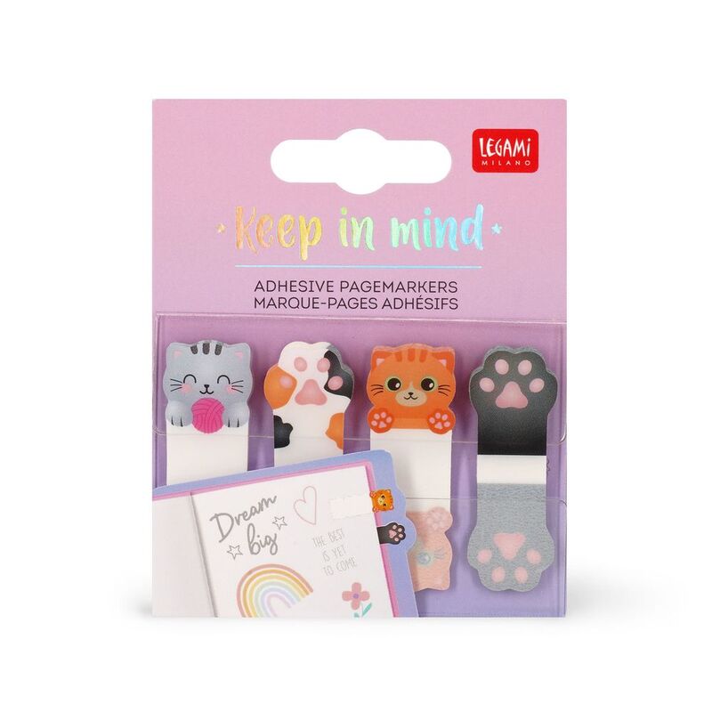 Legami Adhesive Pagemarkers - Keep In Mind - Kitty Legami Adhesive Pagemarkers - Keep In Mind - Kitty