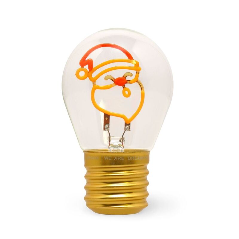 Legami Lightbulb-Shaped Table Lamp - Bulb Fiction - Santa Claus