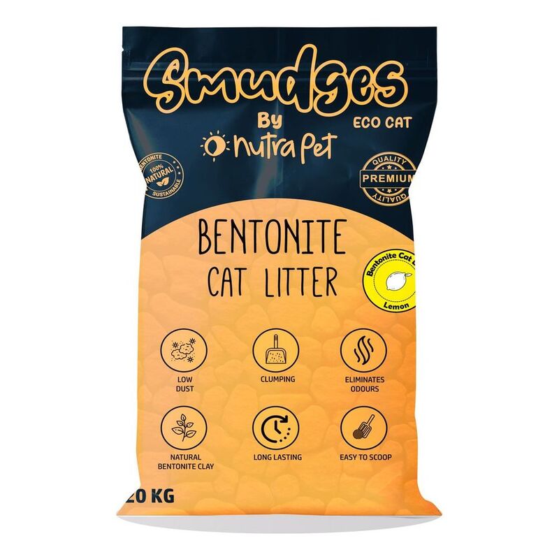Smudges Ecocat Bentonite Clumping Cat Litter 20 Kg -Lemon Scented Smudges Ecocat Bentonite Clumping Cat Litter 20 Kg -Lemon Scented