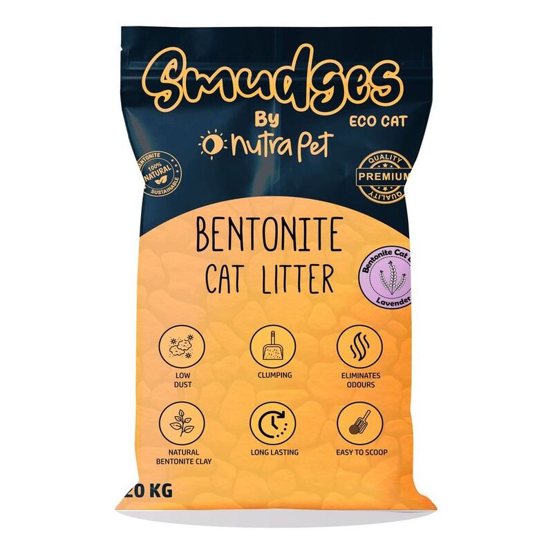 Smudges Ecocat Bentonite Clumping Cat Litter 20 Kg -Lavender Scented Smudges Ecocat Bentonite Clumping Cat Litter 20 Kg -Lavender Scented