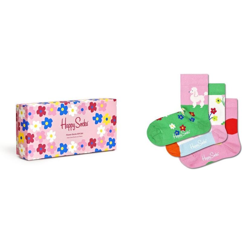 Happy Socks Kids Flower Socks Gift Set (Pack of 3) Happy Socks Kids Flower Socks Gift Set (Pack of 3)