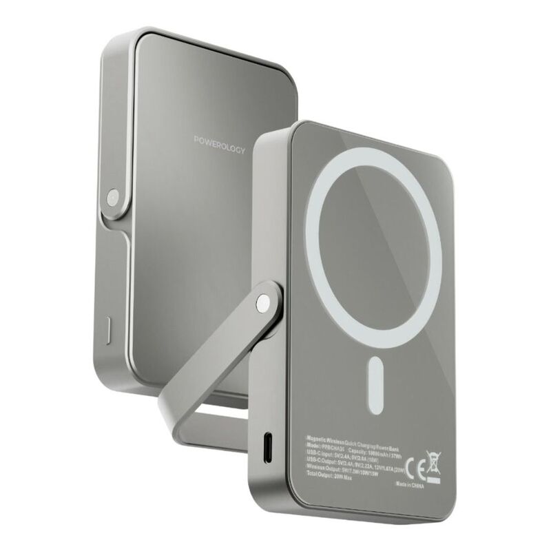 Powerology 10000mAh MagSafepower Glass Surface - Gray Powerology 10000mAh MagSafepower Glass Surface - Gray