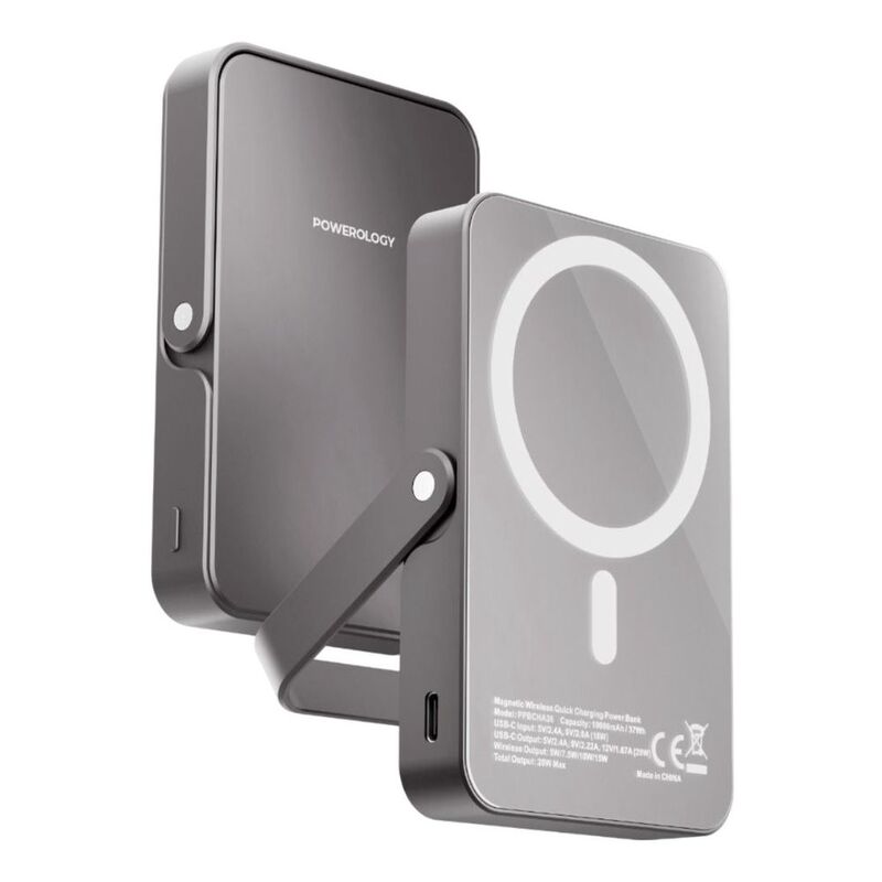 Powerology 10000mAh MagSafepower Glass Surface - Titanium