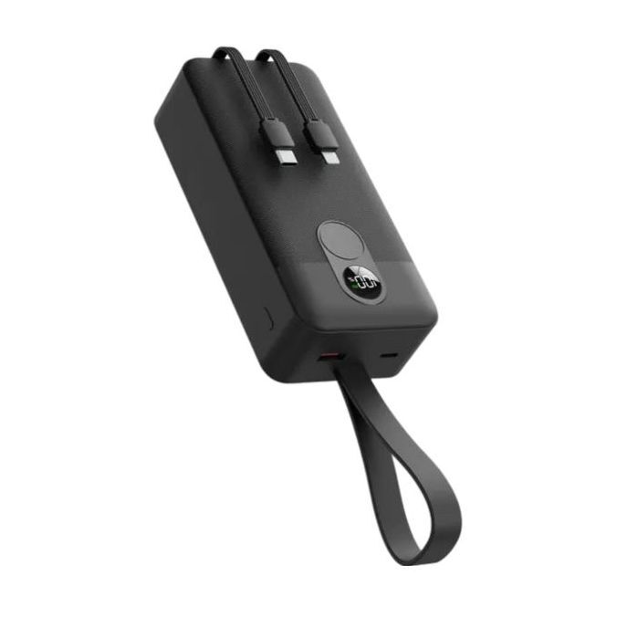 Porodo 30000mAh Digital Display with C & Lightning Cable - Black Porodo 30000mAh Digital Display with C & Lightning Cable - Black