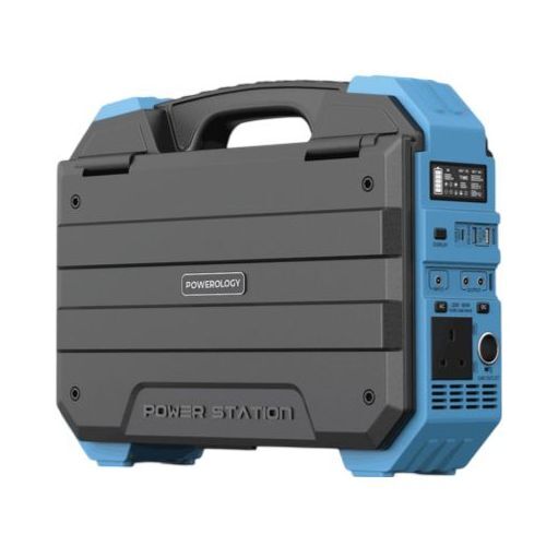 Powerology 600W 192000mAh Portable Generator Integrated Solar Panel - Blue Powerology 600W 192000mAh Portable Generator Integrated Solar Panel - Blue