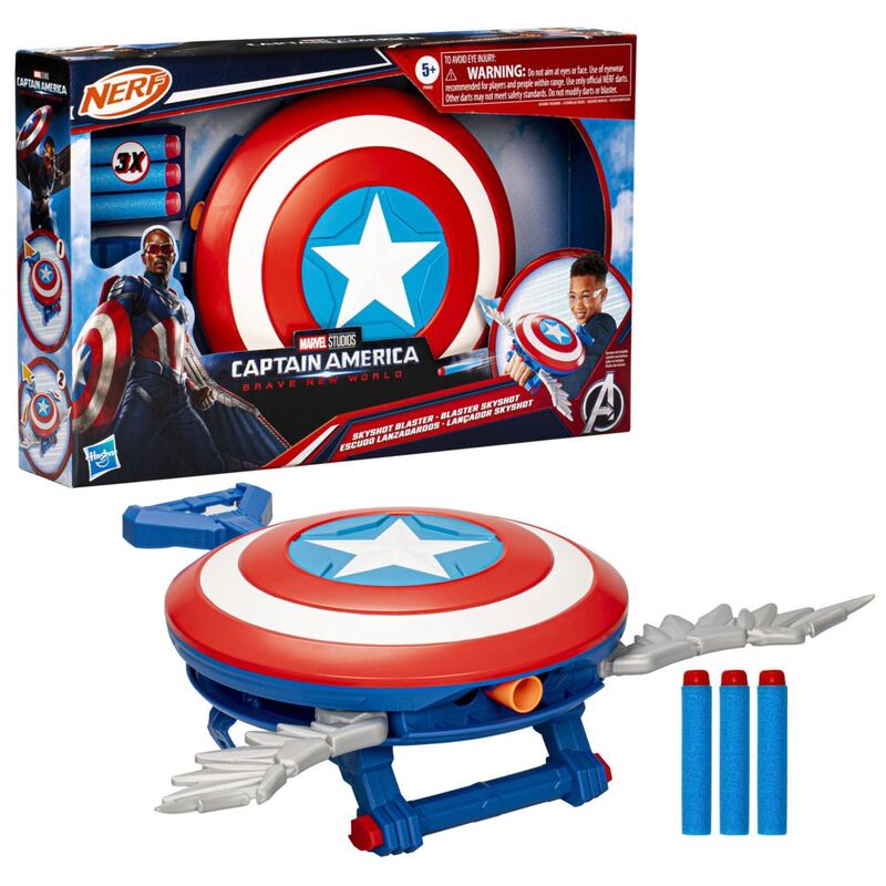 Hasbro Nerf X Captain America Brave New World Skyshot Blaster Hasbro Nerf X Captain America Brave New World Skyshot Blaster