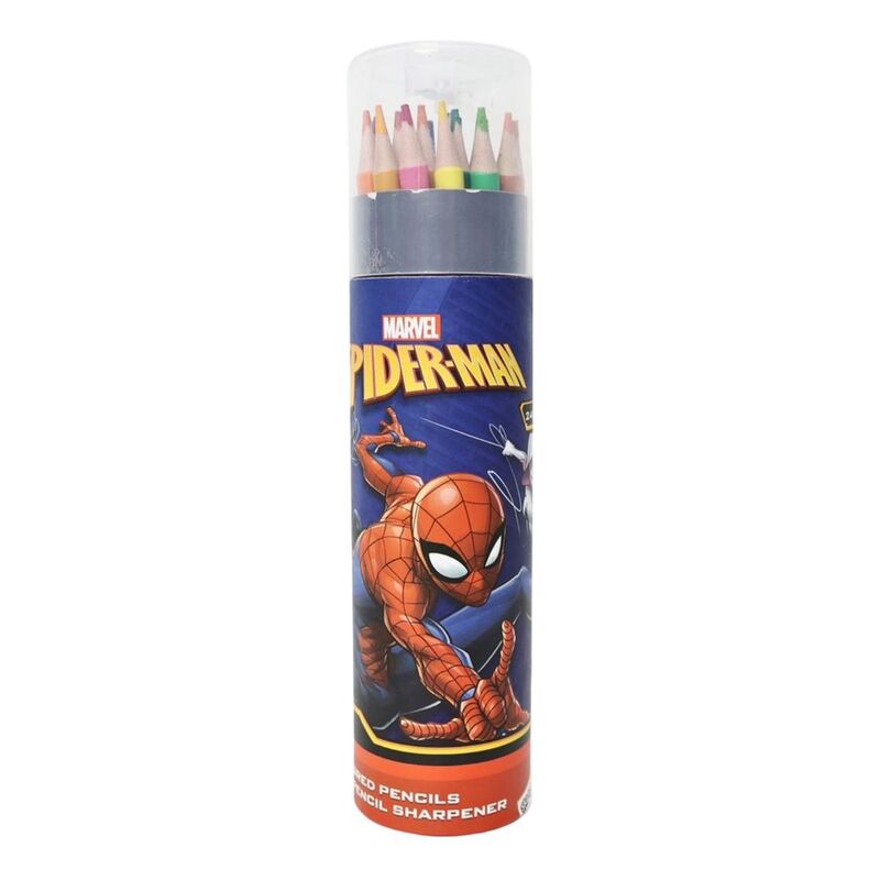 Disney Spider-Man 24 Colored Pencils With Sharpener