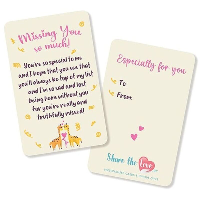 Share the Love Missing You So Much! - White Wallet Greeting Card Share the Love Missing You So Much! - White Wallet Greeting Card