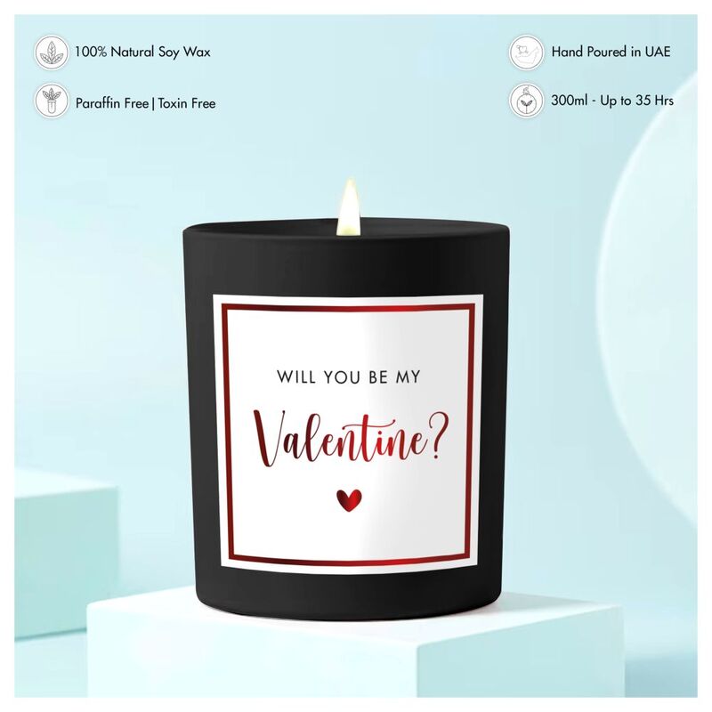 Share The Love Will You Be My Valentine? Scented Candle - Black