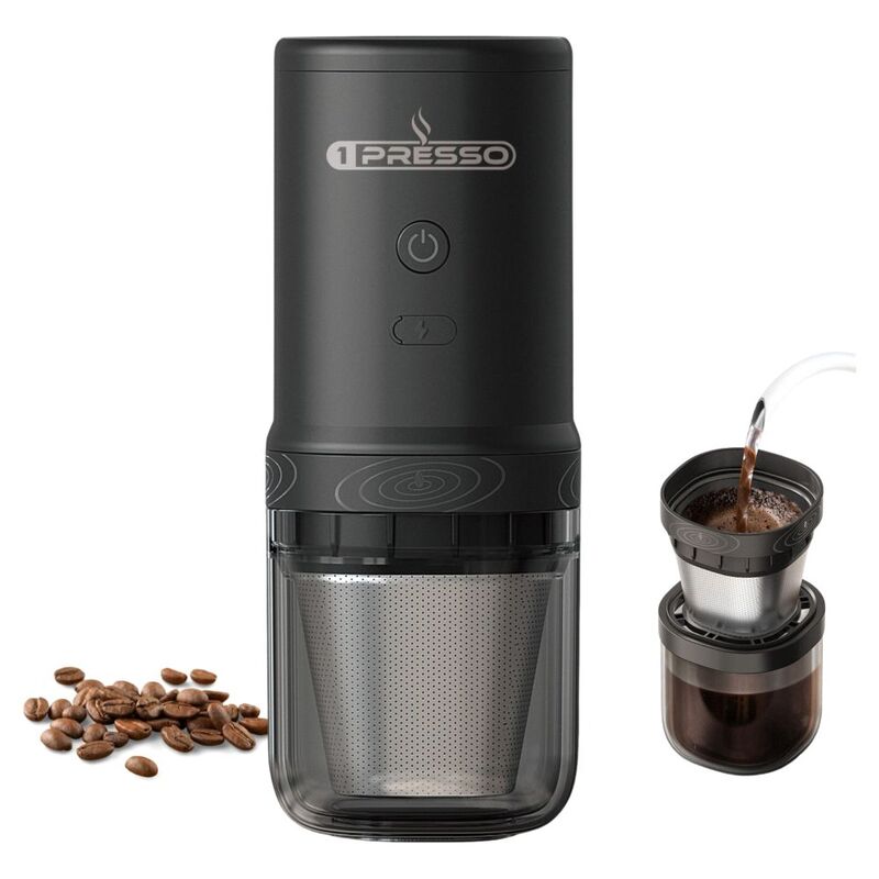 1Presso Portable Electric Grinder And V60 Machine Black 1Presso Portable Electric Grinder And V60 Machine Black