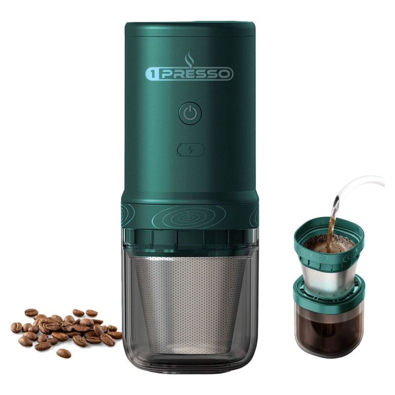 1Presso Portable Electric Grinder And V60 Machine Teal Green 1Presso Portable Electric Grinder And V60 Machine Teal Green