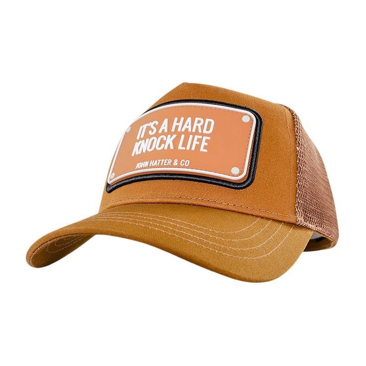 John Hatter It's A Hard Knock Life Unisex Rubber Patch Rubber Edition Mesh Trucker Cap