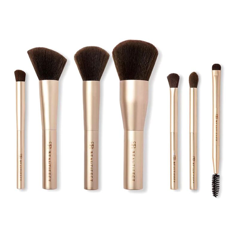 Beautifect Professional Brush Collection - 8 Brushes for Face & Eye Makeup Application