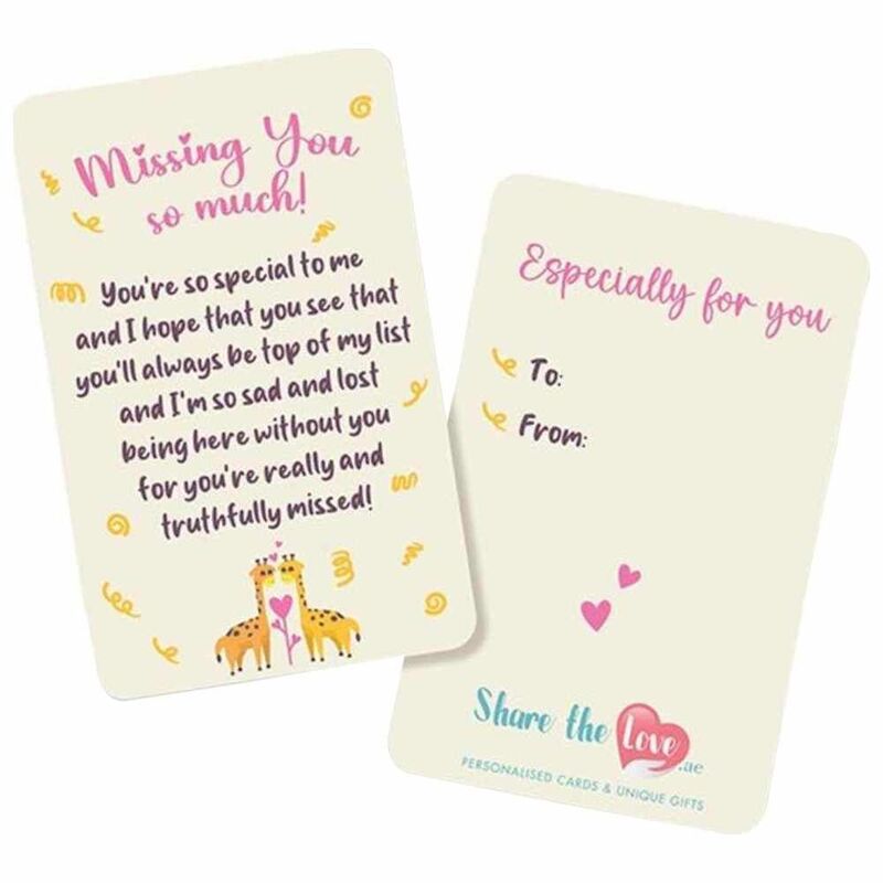 Share The Love Missing You So Much! - Giraffe Couple Affection Greeting Card