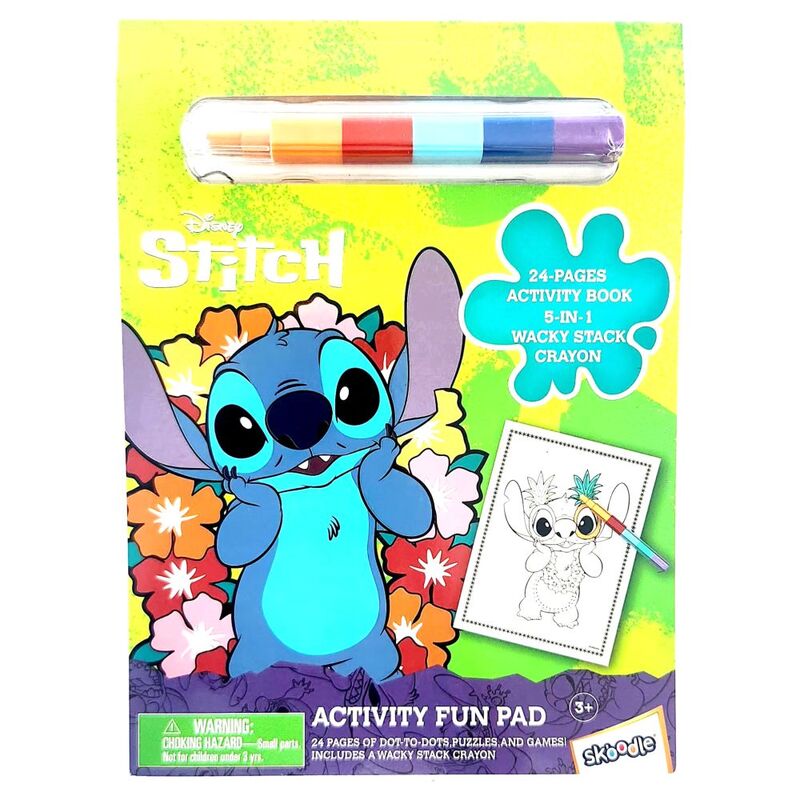 Disney Stitch Activity Fun Pad W/ Stackable Crayons Disney Stitch Activity Fun Pad W/ Stackable Crayons