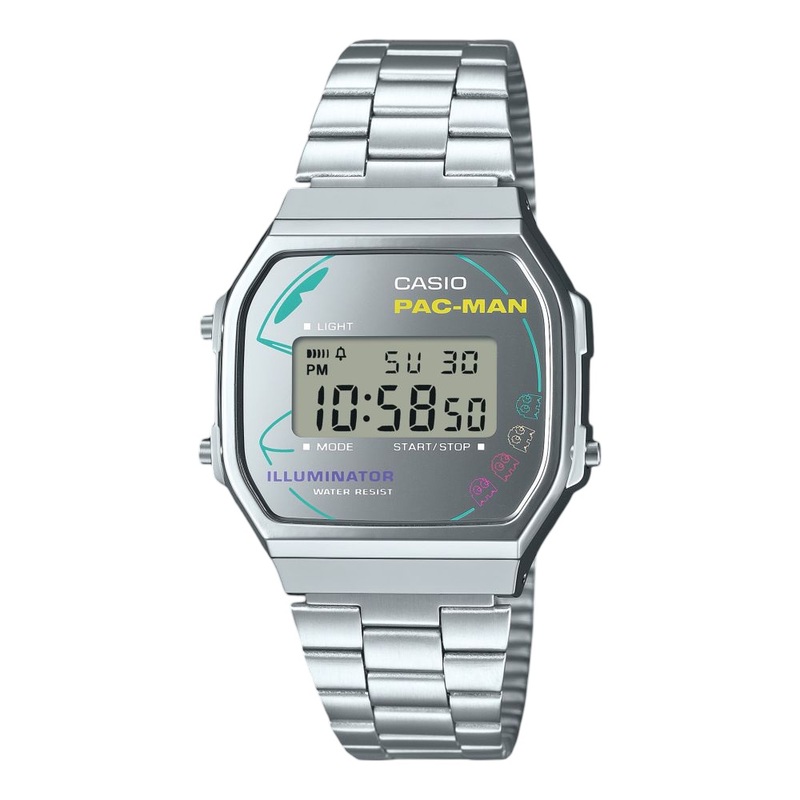 Casio Pac-Man Collaboration Limited Edition Model A168Wepc-7Adr Silver
