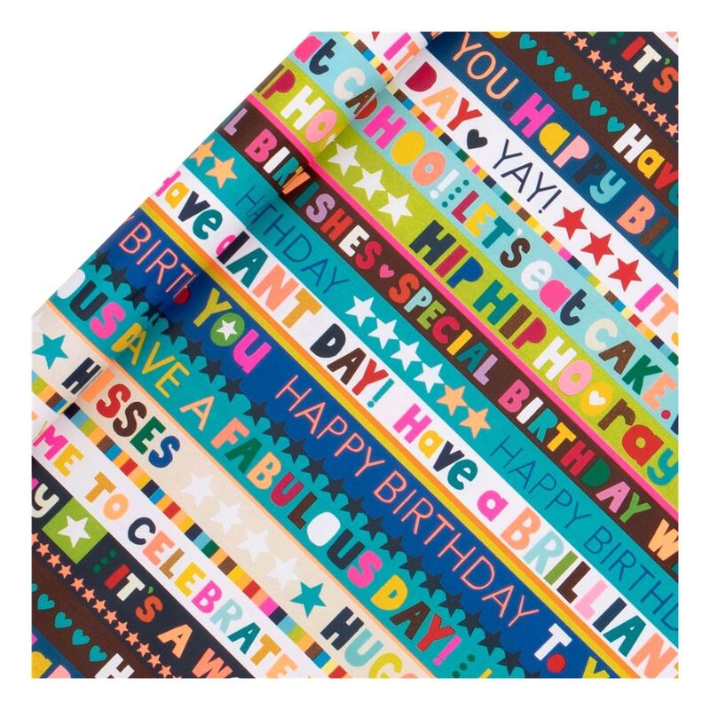 Glick Rollwrap 4M Ps Birthday Stripe Blue Glick Rollwrap 4M Ps Birthday Stripe Blue