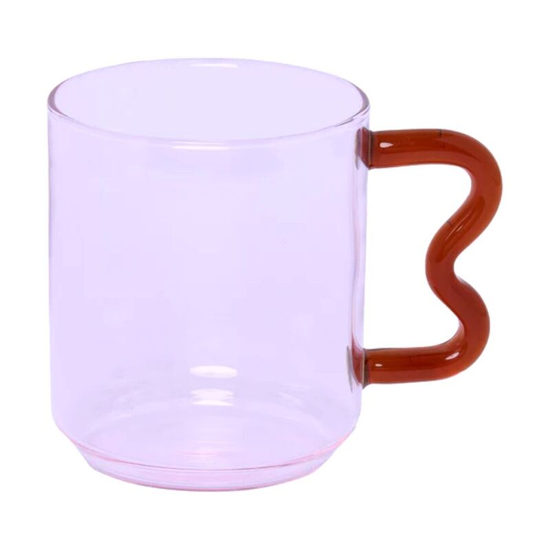Prickly Pear Decor Curve Glass Mug Pink Prickly Pear Decor Curve Glass Mug Pink