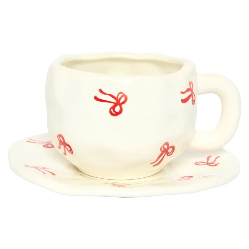 Prickly Pear Pretty Bows Teacup & Saucer Prickly Pear Pretty Bows Teacup & Saucer