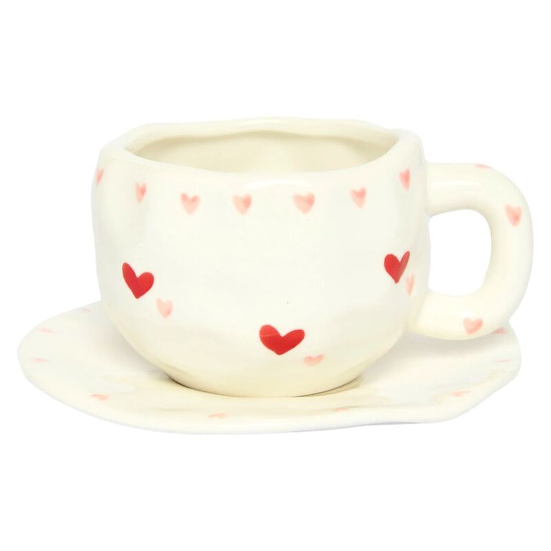 Prickly Pear Sweetheart Teacup & Saucer Prickly Pear Sweetheart Teacup & Saucer