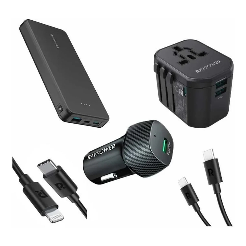 RavPower PB1231 5 In 1 Travel Combo With 10000mAh - Black RavPower PB1231 5 In 1 Travel Combo With 10000mAh - Black
