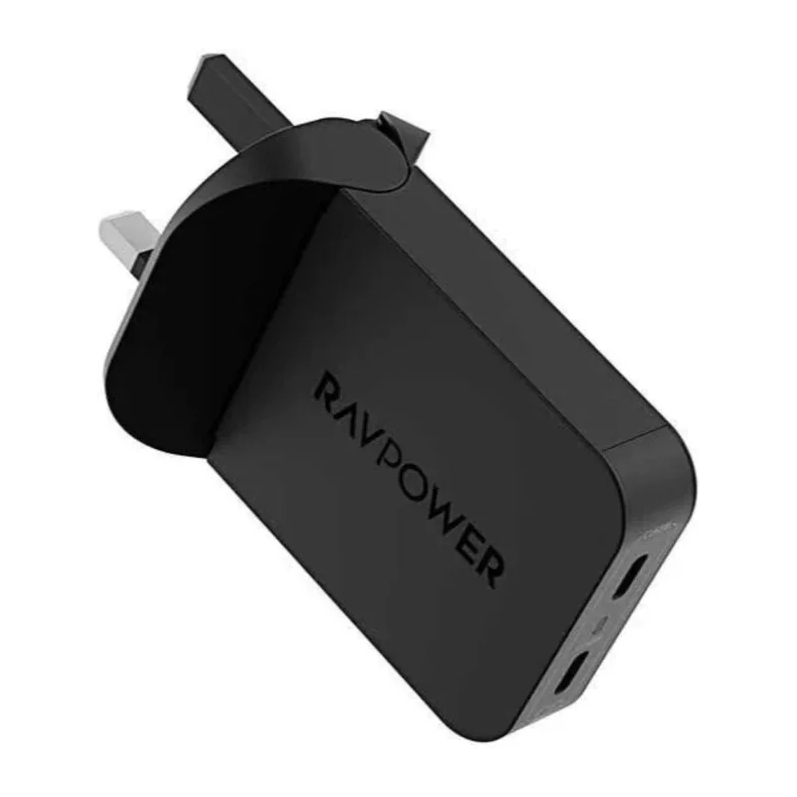 RavPower PC1079 Foldable Plug Wall Charger GaN 65W 2C - Black