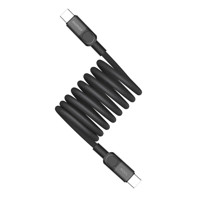 Momax Mag Link 100W USB-C To USB-C Magnetic Cable 2m - Black Momax Mag Link 100W USB-C To USB-C Magnetic Cable 2m - Black