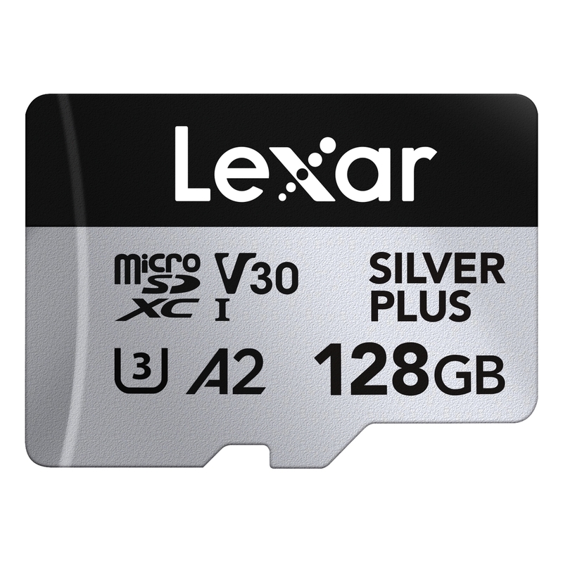 Lexar Professional SILVER PLUS microSDXC UHS-I cards up to 205MB/s read 150MB/s write C10 V30 U3 - 128GB Lexar Professional SILVER PLUS microSDXC UHS-I cards up to 205MB/s read 150MB/s write C10 V30 U3 - 128GB