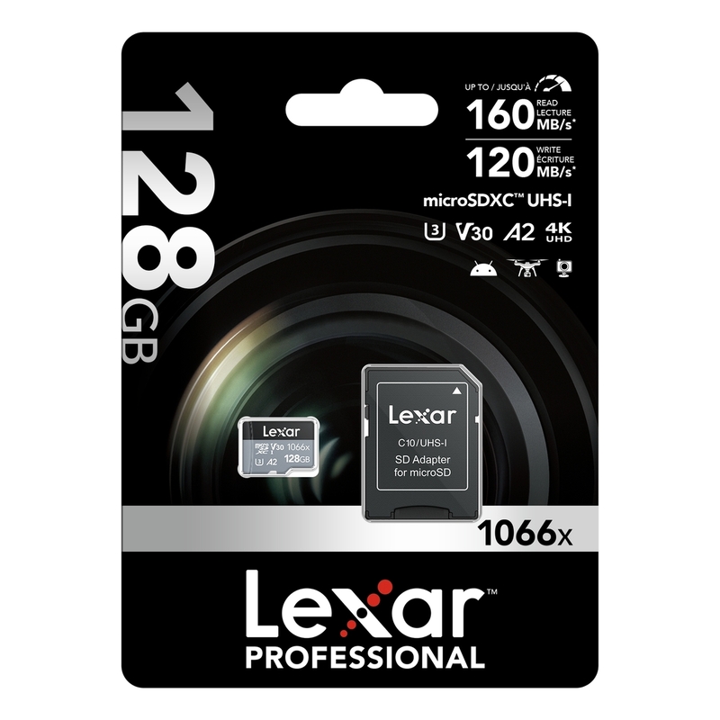 Lexar High-Performance 1066x microSDXC UHS-I up to 160MB/s read 120MB/s write C10 A2 V30 U3 -128GB Lexar High-Performance 1066x microSDXC UHS-I up to 160MB/s read 120MB/s write C10 A2 V30 U3 -128GB