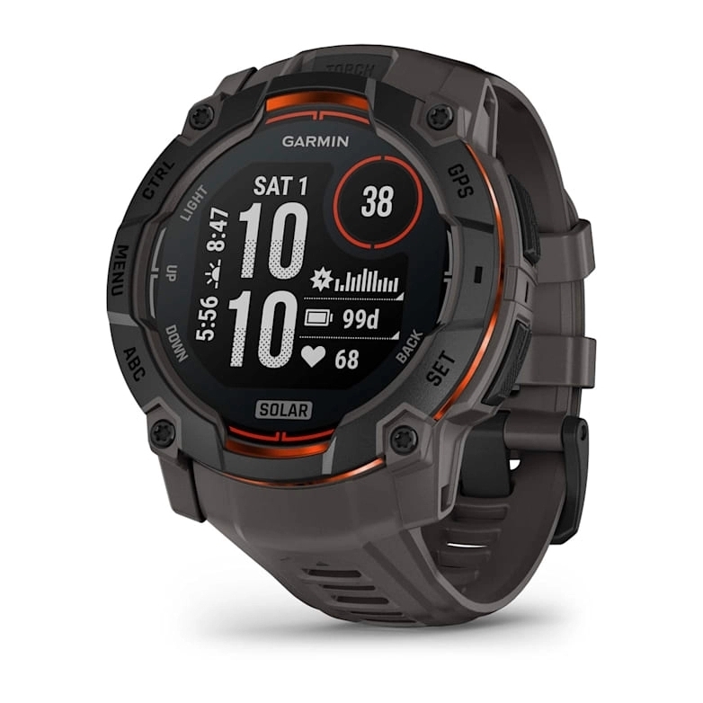 Garmin Instinct 3 GPS Smartwatch - 50mm Solar - Black with Charcoal Band Garmin Instinct 3 GPS Smartwatch - 50mm Solar - Black with Charcoal Band