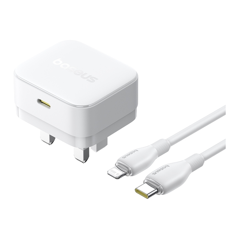 Baseus Palm Fast Charger 20W UK C to Lightning - Moon White Baseus Palm Fast Charger 20W UK C to Lightning - Moon White