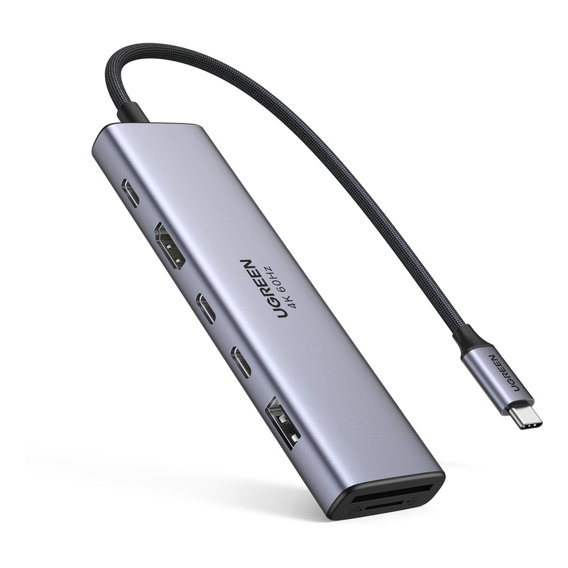 UGREEN 7-In-1 USB-C Hub USB-A 3.2 + 2X USB-C 3.2 + 4K 60Hz HDMI + SD/TF + 100W PD - Space Gray UGREEN 7-In-1 USB-C Hub USB-A 3.2 + 2X USB-C 3.2 + 4K 60Hz HDMI + SD/TF + 100W PD - Space Gray