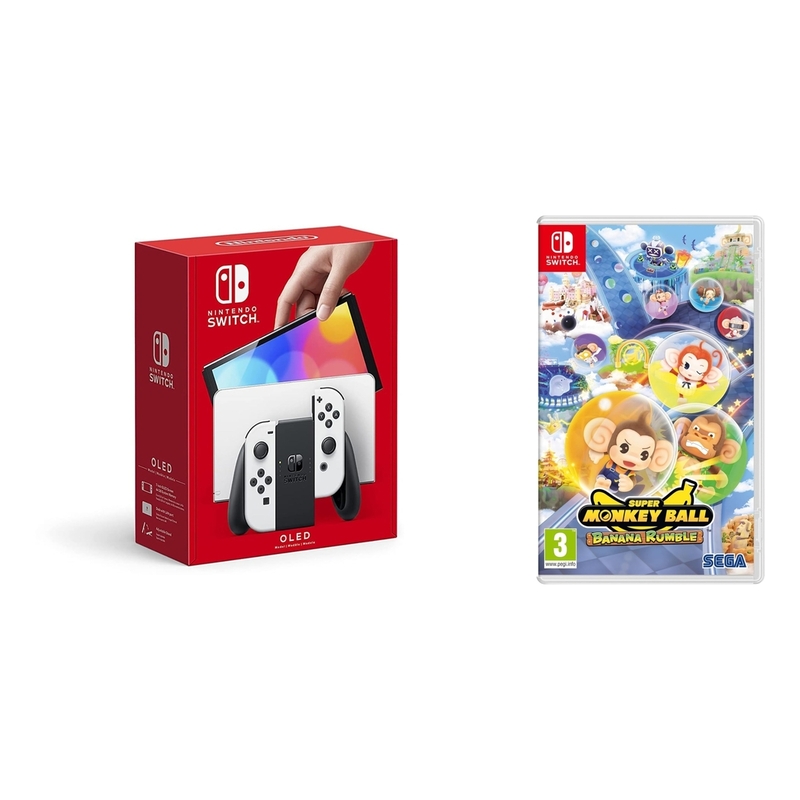Nintendo Switch OLED White Console + Super Monkey Ball: Banana Rumble (Bundle) Nintendo Switch OLED White Console + Super Monkey Ball: Banana Rumble (Bundle)